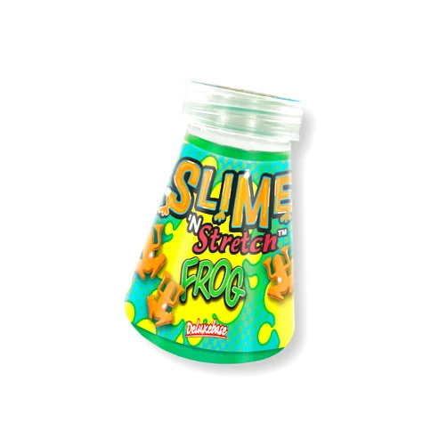 Deluxebase Slime 'n Stretch Frog from Deluxebase. Green Slime with Stretchy Frog Toy for Kids. These Amphibian Themed Squishy Slimes Make Great Animal Toys for Girls and Boys and Kids Party Favors