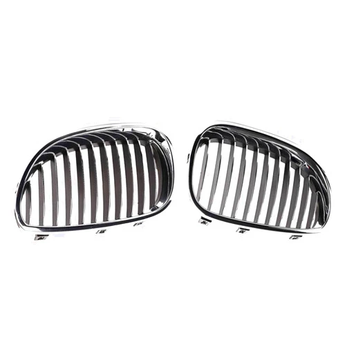 AutoNB Bumper Hood Chrome Grill Grille Kidney Front L R For BMW E60 E61 Replaces 51137065701 BM1200141