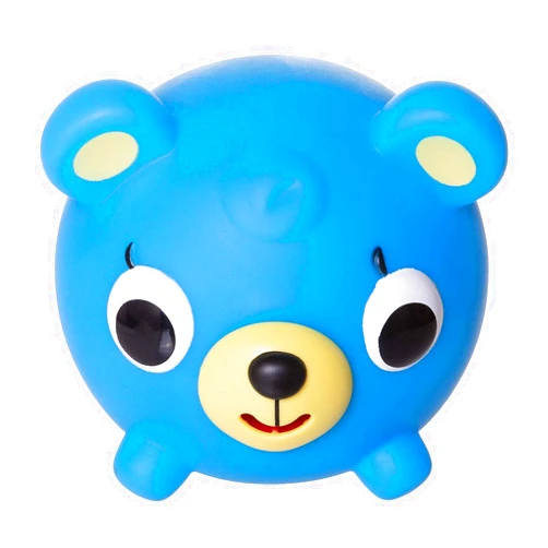 Jabber Ball Sankyo Toys Squeeze and Play Sound Ball - Neon Blue Bear