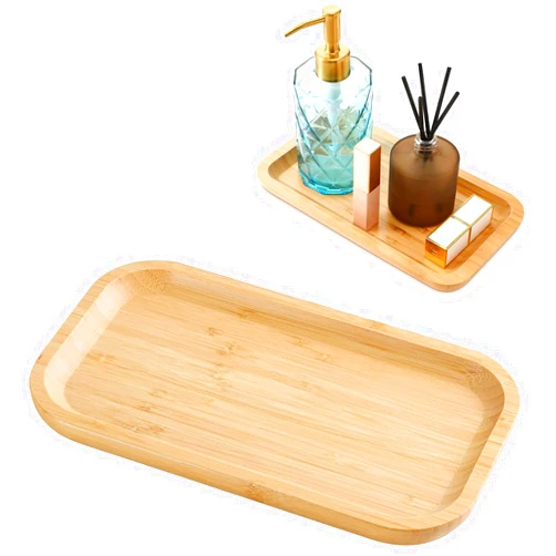 Gttyowyin Bamboo soap Dispenser Tray, Bathroom Countertop Tray Kitchen Tray Bamboo Tray Sink Tray Dresser Jewelry Ring Dish, Dish Soap Dispenser, Candle Perfume Soap Shampoo Home Decor