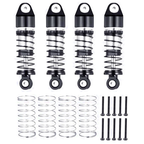 RCLIOLN 1/24th Aluminum RC Car Shocks 33mm Absorber Damper for All AXIAL SCX24 AXI90081 Deadbolt C10 JLU Gladiator Bronco (Black)