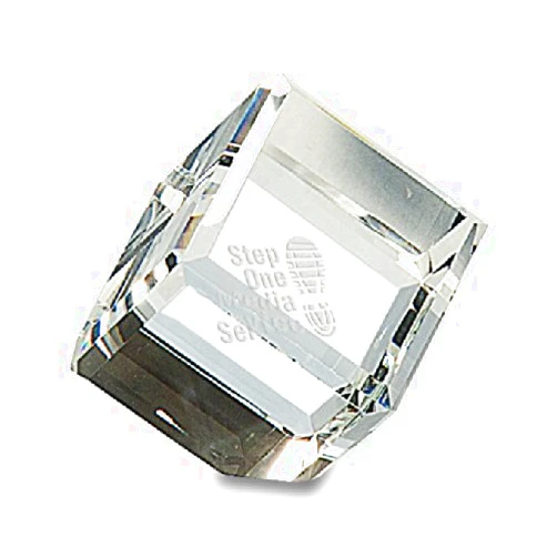 Executive Gift Shoppe | Personalized Crystal Cube Paperweight with Free Custom Engraving - 2
