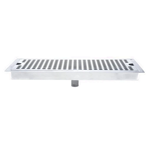 LuckyHigh Beer Drip Trays Stainless Steel Flush Mount Drip Tray for Kegerator with Drain 12 x 5 for Home Bar Mini Fridge, 12 x 5 x 34+12 12
