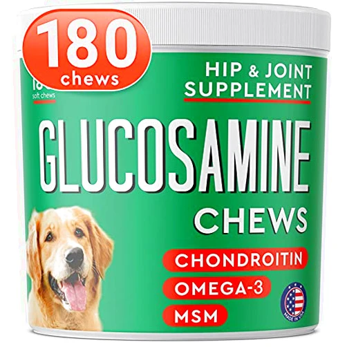 PAWFECTCHEW Glucosamine Dog Treats for Picky Eaters - Joint Supplement w/Chondroitin, MSM, Omega-3 - Joint Pain Relief - Advanced Formula - Chicken Flavor - 180 Ct - Made in USA
