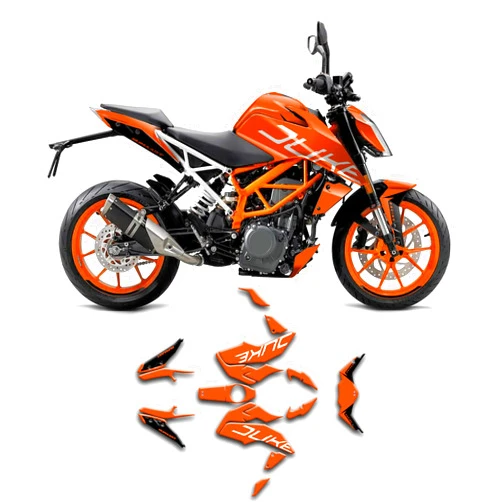 Kungfu Graphics Custom Decal Kit for 125 2017 2018 2019 2020, Orange Black, KTDK391723033-KR