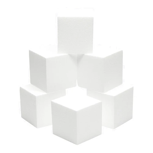Juvale 6 Pack Foam Cube Squares for Crafts - Polystyrene Blocks for DIY, Floral Arrangements, Arts Supplies (4 x 4 x 4 in, White)