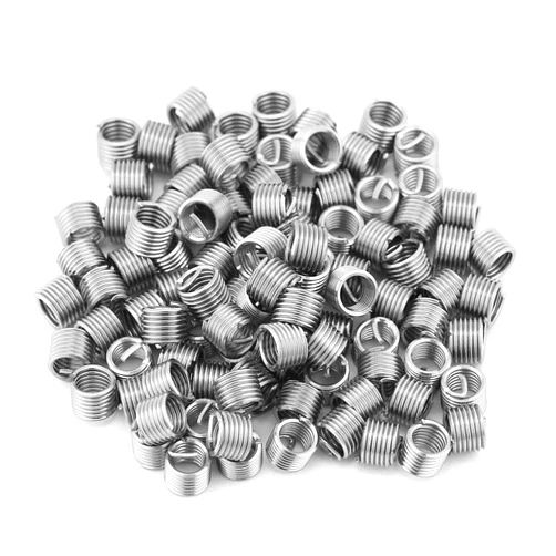 Yanmis M6 Wire Screw Sleeve, 100pcs M6 x 1.0 x 1.5D 304 Stainless Steel Thread Repair Insert Tool Wire Sleeve Helical Inserts Assortments Kit