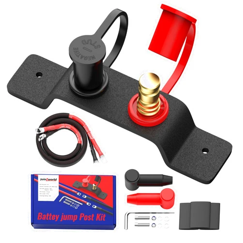 Joinfworld Remote Battery Terminals Heavy Duty Battery Relocation Kit with Bracket Cable Battery Remote Terminal Jumper Post for Car Can-Am X3 UTV ATV
