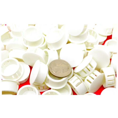 New Millennium Entertainment, LLC White Nylon Push in Locking Hole Plug - Fits Panel Hole Diam 7/8