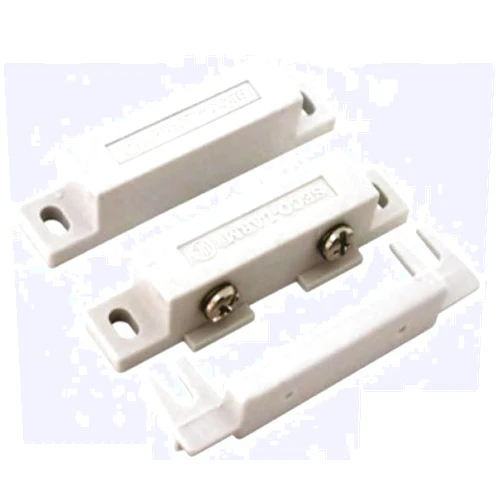 Seco-Larm SM-300Q/W Screw-Terminal Surface-Mount N.O. Magnetic Contacts, White, Surface-mount magnetic contacts, Screw mount using side tabs, Terminal cover provided