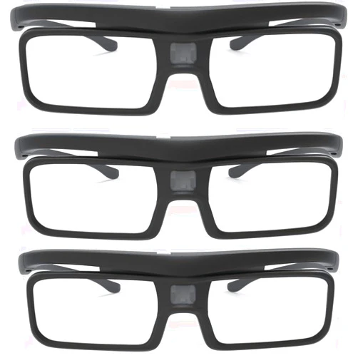 AWOL VISION DLP Link 3D Glasses (3 Packs), Rechargeable Active Shutter Eyewear compatiable with AWOL VISION LTV-2500, LTV-3500, Vanish TV & Other DLP-Link 3D projectors (3 Packs)