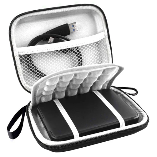 Lacdo Hard Drive Carrying Case for Western Digital WD Elements/WD My Passport/WD My Passport Ultra Portable External Hard Drive HDD 1TB 2TB 4TB 5TB 6TB USB 3.0 Protective Storage Travel Bag, Black