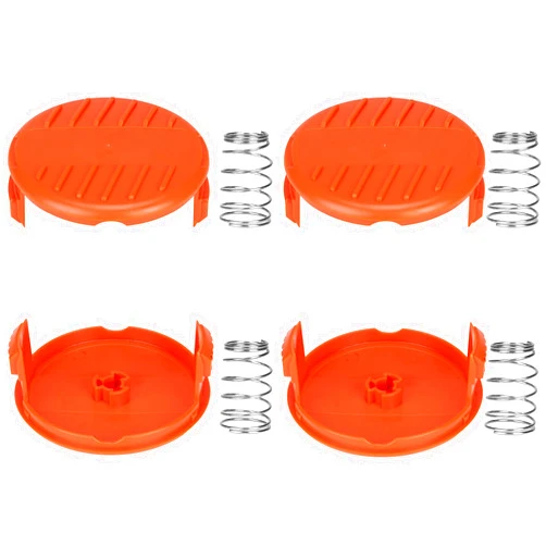THTEN RC-100-P AF-100 Trimmer Line Cap Spring RC100P,385022-03 Compatible with Black and Decker Weed Eater Cover,Weed Wacker Caps Grass Trimmer Parts for AFS Trimmer (4 Cap, 4 Spring)