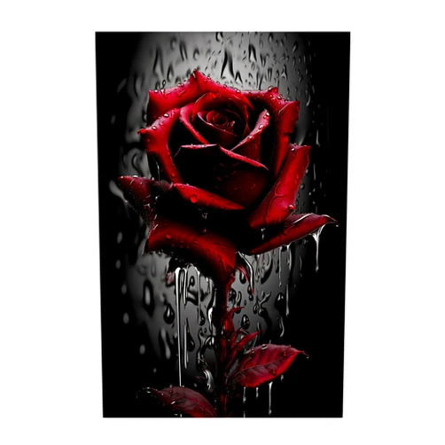 CanGbay 1000 Piece Red Rose with Leaves and Rain Drops On Black Jigsaw Puzzle - Valentine's Wooden Puzzles for Adults，Challenge Difficult Puzzles Games Decompress Toys Best Gifts Home Decor