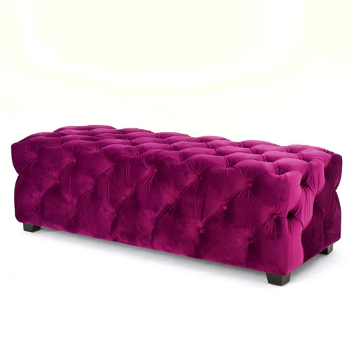 Christopher Knight Home Piper Velvet Ottoman, Fuchsia