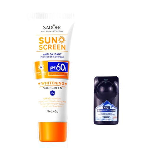 Liillya Sunscreen and Antiperspirant Set, Sunscreen for Face Antiperspirant Deodorant 48-Hour Face sunscreen Coral Friendly Sunblock Unscented Deodorant Transparent and Colorless Antiperspirant for Sports