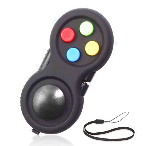 UOOEFUN Mini Fidget Button Controller Pad Toys for Kid Adults with Anxiety and Autism (Black & Mix)