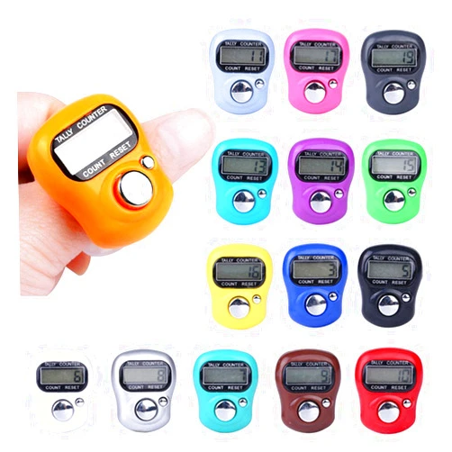 KimBird Resettable Finger Counter,5 Digital LED Electronic Finger Counter,Mini Mechanical Manual Clicker Number Lap Tracker Hand Tally Counter Counting,12 Colors