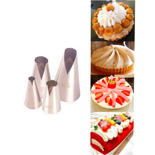 Hdujuan Saint Honore Piping Tips,Enhance Your Pastry Creations with V Wave Pastry Tips Nozzles (4 Pcs)