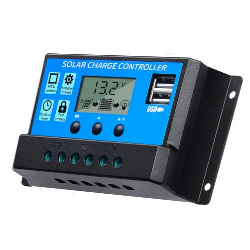 FLYING LION 30A12V/24V solar charge controller PWM Solar Panel Regulator with Adjustable LCD Display Dual USB Port Timer Setting PWM Auto Parameter