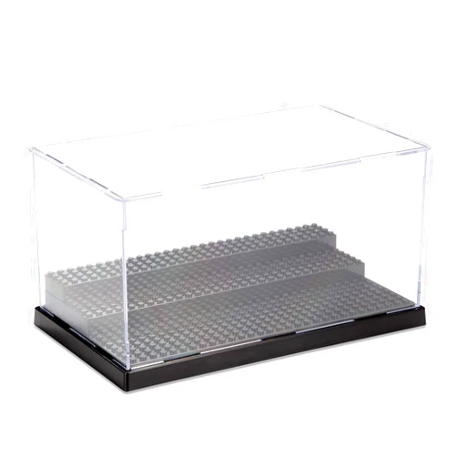 XHOU Minifigures Display Case for Action Figures Building Blocks Dustproof Storage Children's Gift(Black)