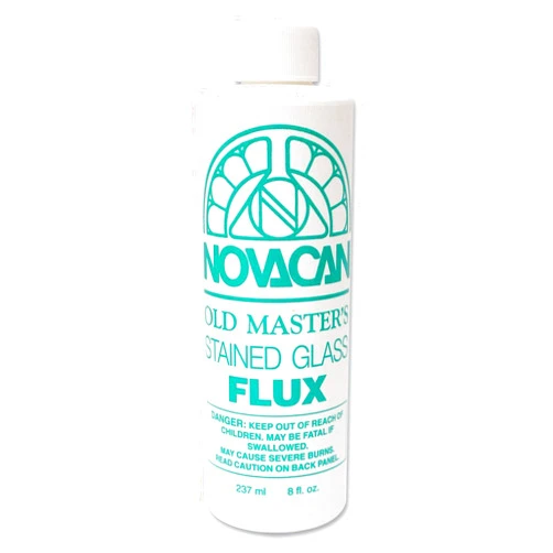 Rainbow Art Glass Novacan Old Masters Stained Glass Flux for Lead, Copper Foil, & Zinc - 8oz. Bottle