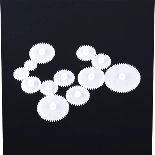 Hilitand 12pcs Plastic Gears Kit, Motor Gear Set Robot Motor Car Toy for DIY 202A/242A/282A/302A/303A/302.5A/322A/362A/402A/422A/482A/562A