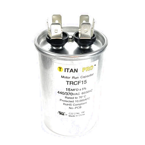 CAI - TITAN PRO Titan PRO Round Motor Run Capacitor,15 Microfarad Rating,370-440VAC Voltage