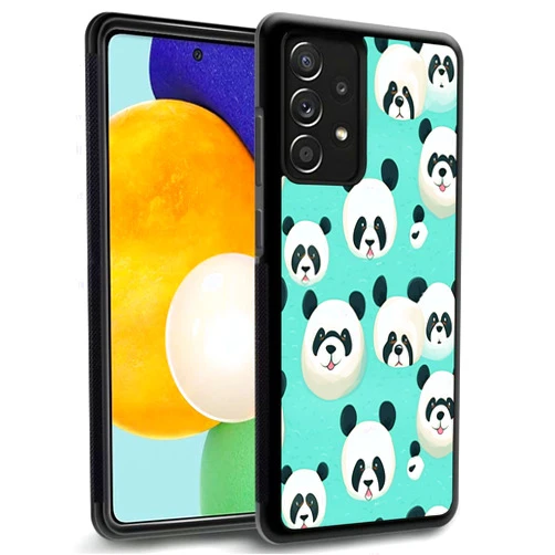 DAFEI Phone Case for Samsung Galaxy A3 A30 A31 A32 A33 A34 A40 A42 A5 A50 A51 A52 A53 A54 4G/5G with Panda-AZ912 Design Slim Rubber Black Frame Shockproof