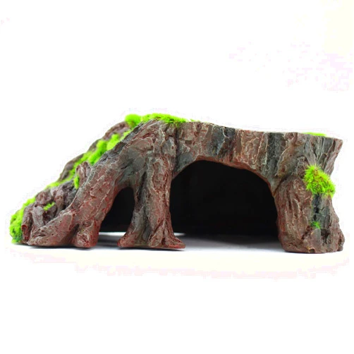 Penn-Plax Aqua-Flora Aquarium Living Resin Decoration with Embedded Glosso Plant Seeds – Tree Stump – Safe and Healthy for Freshwater Fish