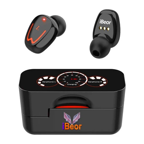 iBeor T3030 Earbuds earpods Best True Wireless for Smartphones Bluetooth Headphones 5.0 with Charging Case Waterproof TWS Stereo Earphones Noise Cancelling in Ear Built in Mic Headset Lightning Deals