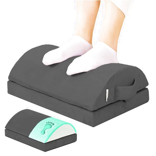 TokSay Large Size Foot Rest for Under Desk - Memory Foam Foot Stool - Back, Lumbar, and Knee Pain Relief - Perfect for Office, Home, Working and Gaming Use (Black)