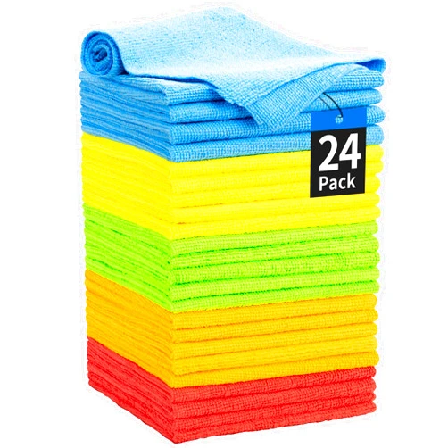 HOMERHYME Microfiber Towels for Cars, 24 Pack Microfiber Cleaning Cloths, 11.5