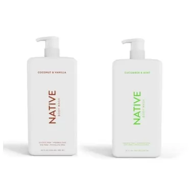 Generic Native Body Wash | Coconut & Vanilla, Cucumber & Mint - 36 oz bottle with pump - Pack of 2
