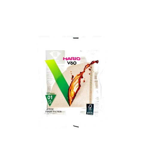 Hario V60 Paper Coffee Filter, Size 01, Natural, 100ct
