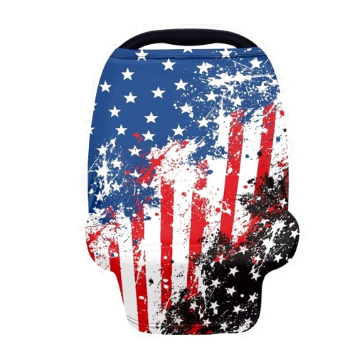 Psesaysky USA Flag Baby Car Seat Cover for Boys and Girls Multi-Purpose Car Seat Covers Breastfeeding Shawl Stroller Canopy Covers Dust Cover Easy Cleaning
