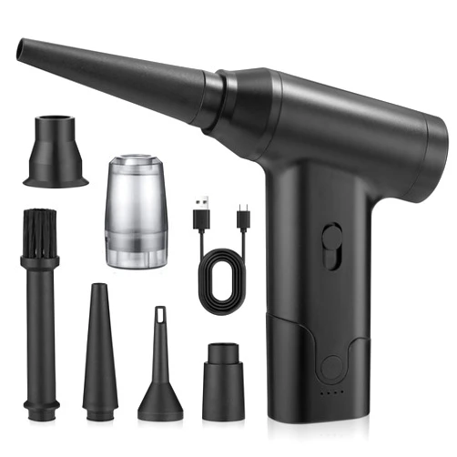 Battlog Compressed Air Duster, 110000RPM Rechargeable Cordless Air Blower for Keyboard Electric Devices Cleaning Adjustable Air Blower Replacement for Compressed Air Cans