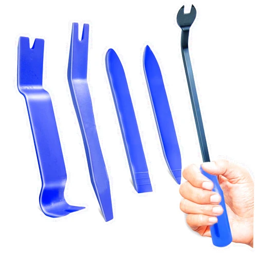 BFXM 5PCS Auto Trim Removal Tool kit, Car Clip Pry Tools Kit No Scratch Plastic, Car Door Panel Rivet Pliers Tool Kit Car Accessories, Automotive Interior Fastener Puller Remover Body Repair Set for Car