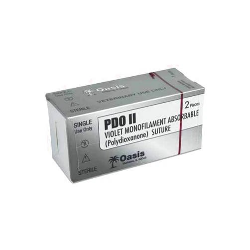 Generic Oasis PDO (Polydioxanone) Surgical Suture, 2-0, (FS-1) 3/8 24mm Reverse Cutting Needle, 75cm, 12/Box, Veterinary Use