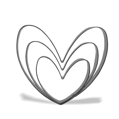 Keewah Heart Cookie Cutter Set - 5”,4”,3” - 3 Piece - Stainless Steel