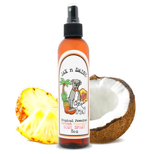 Jax N Daisy Tropical Pawadise Spray - A delightful Tropical Scent, All Natural, Good for Coat & Skin, Long-lasting Deodorizing Spray, Dog Perfume, Deodorant Spray for Smelly Dogs, Pet Perfume Spray