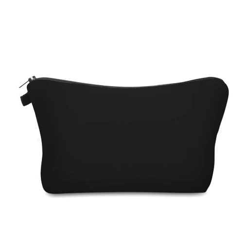 Aiphamy Cute Travel Makeup Bag Cosmetic Bag Small Pouch Gift for Women (Plain Black)