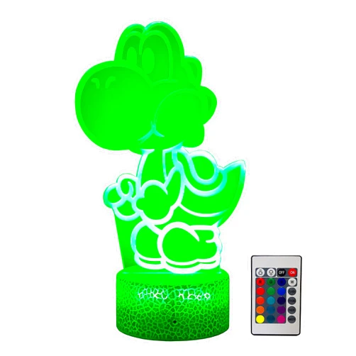 LEDERGO Mario Night Light 16 Colors Christmas Lighting Gift RGB Touch Remote Controller Toys Yoshi Night Light for Children's Room Decoration Holiday Gifts,Birthday Atmosphere Light (Yoshi)