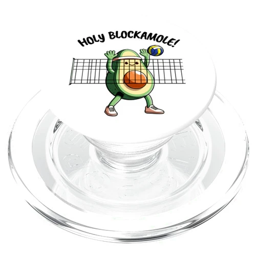 Holy Blockamole Volleyball Blocker Cute Avocado Holy Blockamole Funny Avocado Volleyball Player Men Women PopSockets MagSafe PopGrip for iPhone