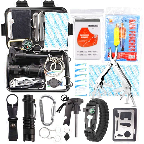 EMDMAK Survival Kit Outdoor Emergency Gear Kit for Camping Hiking Travelling or Adventures