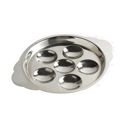 Soro Essentials- 6 Compartment Holes Stainless Steel Escargot Plate- Snail Plate Escargot Serving Dish Oyster Serving Dish Seafood Plate for Home Kitchen Restaurant Hotel