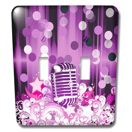 3dRose LLC lsp_104509_2 Music Bliss Acoustic Guitar Modern Pop Art Vector Double Toggle Switch