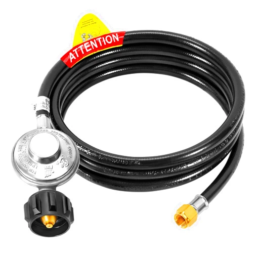 GasSaf 2FT Propane Regulator with Hose, Propane Gas Grill Parts for Weber, Charbroil, Nexgrill, Blackstone Grills, Heater, Fire Pits and More - 3/8