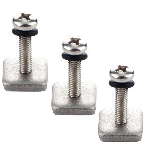 VTurboWay 316 Stainless Steel Fin Screw and Plate for Surf Longboard and SUP, 3 Pack, M4 Screw Suitable for Fiberglass Single Fin
