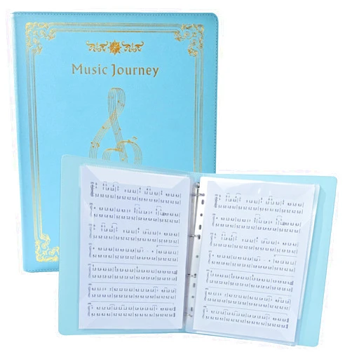 XMLINPER Sheet Music Folder, Choir Holder, Sheet Music Organizer, Sheet Music Binder, for Choir Singer, Stage Performance Letter Size Music Binder 40 Pages Capacity Writable Choir Folder (Light Blue)